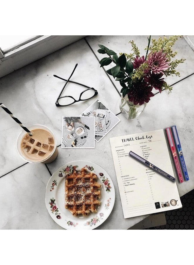 Pilot Hi-Tecpoint V7 0.7mm Fine Point Pure Liquid Ink Roller Ball Pen | Pack Of 3 (1 Blue + 1 Black + 1 Red) - Image 5