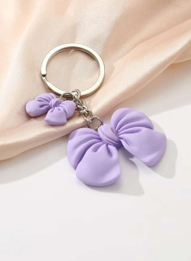 Take Two Purple Bow Keychain