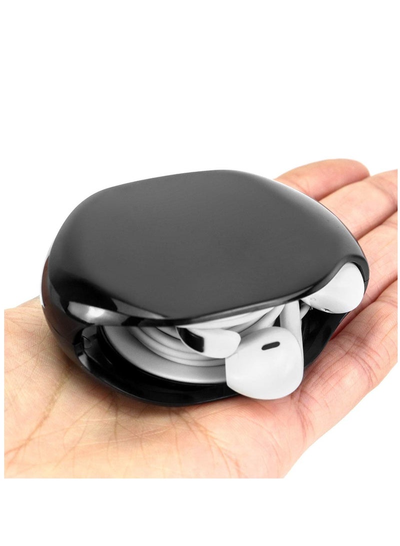 KASTWAVE Automatic Portable Cable Winder, Retractable Cord Organizer, Cord Management, Headphone Cable Storage Headphone Keeper for USB Cables Earphone, USB Cable and Charging Cable, 2 Pack - Image 3