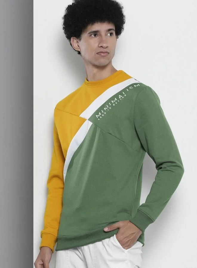 The Indian Garage Co Men Regular Fit Printed Crew Neck Full Sleeves Sweatshirt