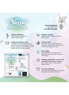 Sleepy Pack Of 204 Bio Natural Premium Size 2 Diapers, Baby Dry Taped Diapers, 3-6Kg, Hypoallergenic, 3X68 Water Based, Almond Milk, Vegan, 100% Leakproof, 3 X 68 Pieces  - Image 5