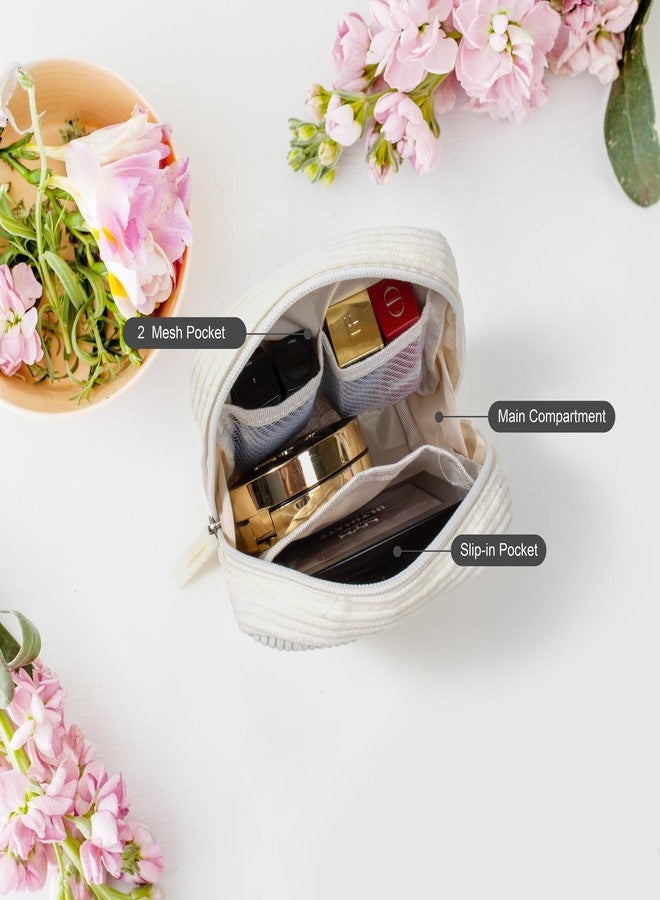 LETGO Cute Makeup Bag for Women - Monogram Personalized Initial Makeup Bags Cosmetic Pouch Make Up Case for Women Her Best Friend Friendship Sister Teacher, Easter Gifts for Kids (Letter M, Beige) - Image 3