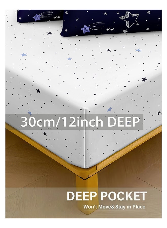 ايست من نون طقم غطاء لحاف من ٤ قطع | مصنوع من ألياف دقيقة ناعمة | ألوان متعددة | غطاء لحاف ١٦٠ × ٢٢٠ سم، ملاءة سرير ١٢٠ × ٢٠٠ سم مع جيب عميق ٣٠ سم، غطائي وسادة ٥٠ × ٧٥ سم | مناسب لمرتبة فردية - Image 5