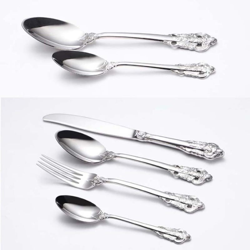 Classical Embossed 304 Stainless Steel Tea Spoon For Home Restaurant Hotel Tableware - Image 3