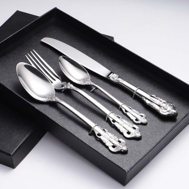 Classical Embossed 304 Stainless Steel Tea Spoon For Home Restaurant Hotel Tableware - Image 5