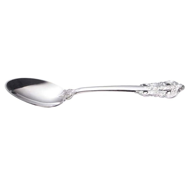 Classical Embossed 304 Stainless Steel Tea Spoon For Home Restaurant Hotel Tableware - Image 2