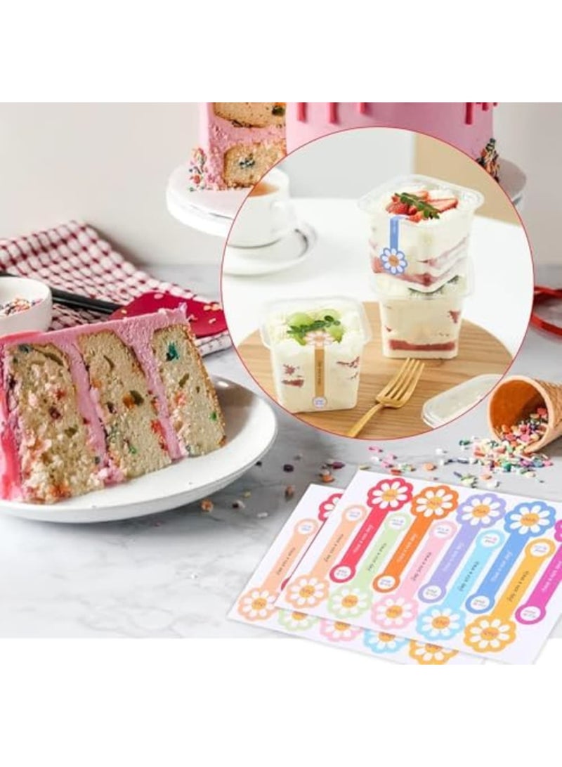 SYOSI 300pcs Lollipop Baking Stickers for Cake Boxes, Coffee Cups, & Bottles, Long Label Flower Sealing Bakery Stickers for Gift Wrapping, Handmade ，Self-Adhesive Tamper-Evident Seal Labels (Multicolor) - Image 3