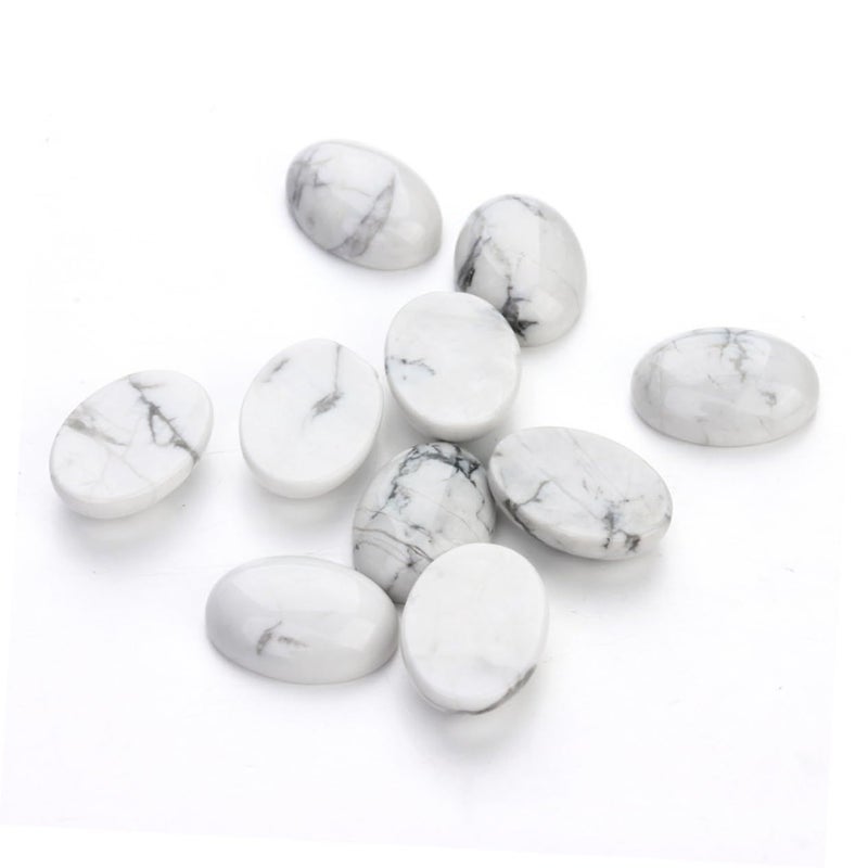 10 Pcs Howlite Cabochons Oval White Agate DIY Jewelry Making Supplies - Image 5