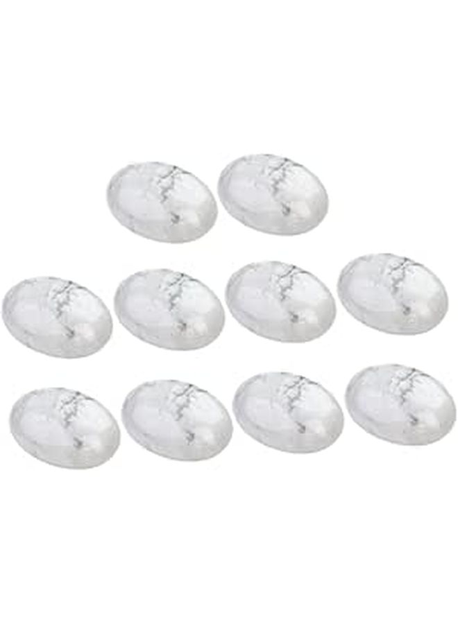 10 Pcs Howlite Cabochons Oval White Agate DIY Jewelry Making Supplies - Image 1