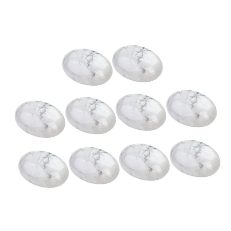 10 Pcs Howlite Cabochons Oval White Agate DIY Jewelry Making Supplies - Image 2