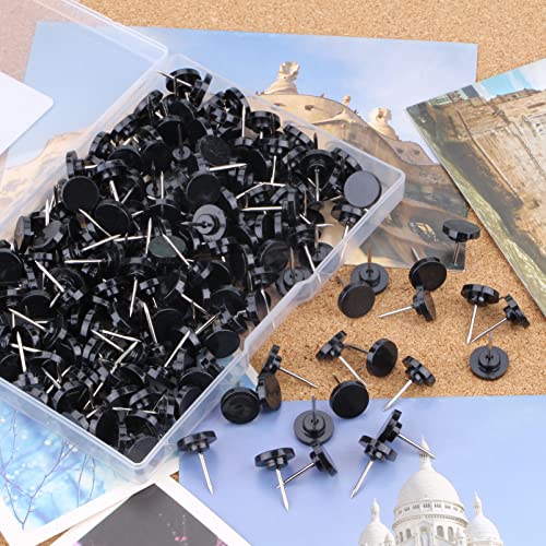 Yalis Push Pins 200-count Flat Black Thumb Tacks Steel Point and Plastic Head for Corkboard and Wooden Photo Wall - Image 5