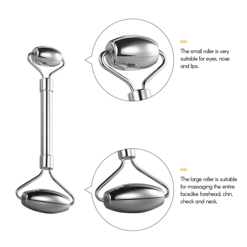 Stainless Steel Gua Sha and Face Roller Set for Face Therapy Facial Skin Care Reduce Wrinkles and Puffines Lymphatic Detoxification - Image 4