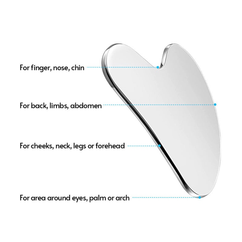 Stainless Steel Gua Sha and Face Roller Set for Face Therapy Facial Skin Care Reduce Wrinkles and Puffines Lymphatic Detoxification - Image 3