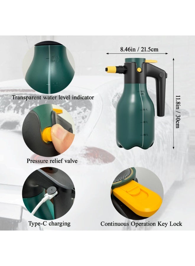 Bukela Electric Pressurized Foam Sprayer, 2L Cordless Pump Sprayer with One-Touch Lock, Portable Foam Sprayer for Car Wash, Auto Detailing, House & Pet Cleaning - Image 2