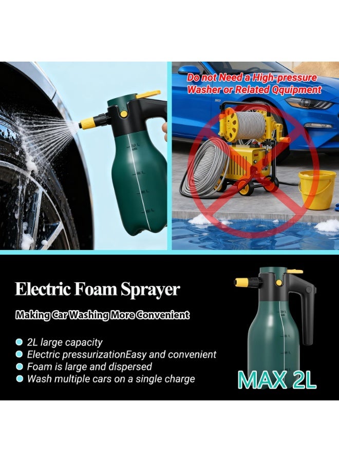 Bukela Electric Pressurized Foam Sprayer, 2L Cordless Pump Sprayer with One-Touch Lock, Portable Foam Sprayer for Car Wash, Auto Detailing, House & Pet Cleaning - Image 5