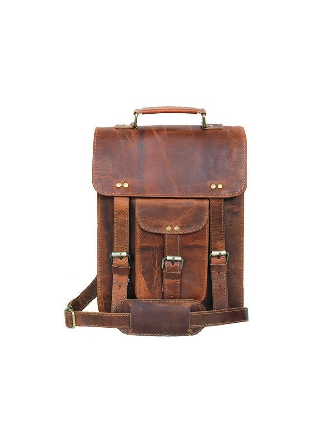 jaald Genuine Leather Messenger Bag Vintage Laptop Crossbody Bag Satchel Man Purse Shoulder Bag for man woman office bag, Brown, 13 Inches, 13 Inches Brown - Image 2