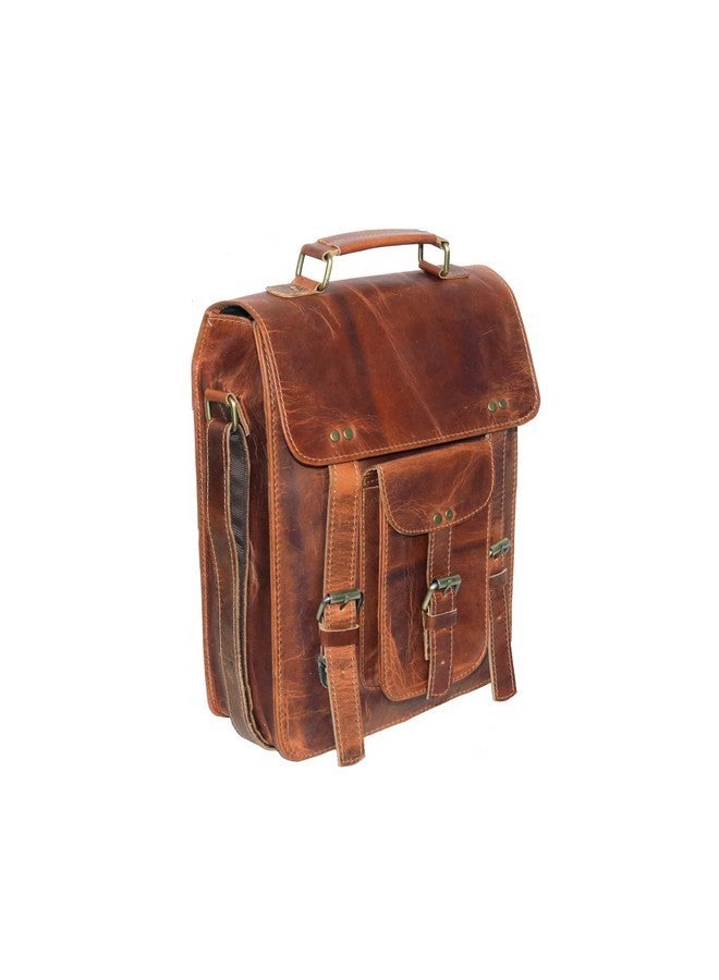 jaald Genuine Leather Messenger Bag Vintage Laptop Crossbody Bag Satchel Man Purse Shoulder Bag for man woman office bag, Brown, 13 Inches, 13 Inches Brown - Image 3