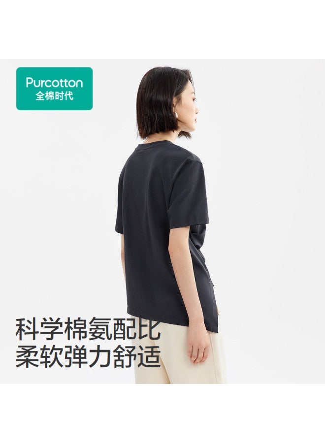 purcotton Women'S Comfortable T-Shirt, Slim Fit Stretch Top, Summer Short Sleeves, Versatile Casual Wear For Daily Commute And Everyday Use - Image 5