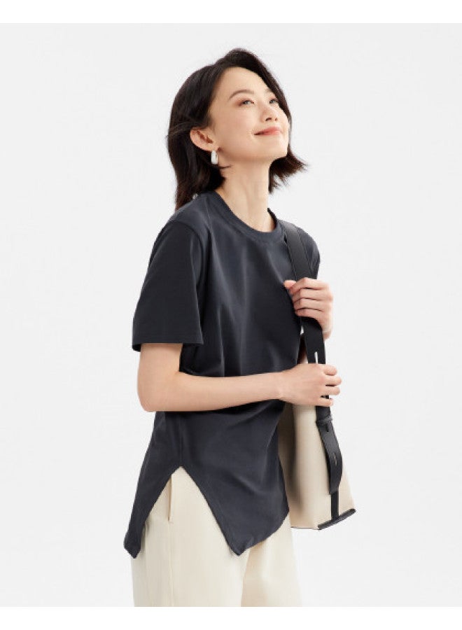 purcotton Women'S Comfortable T-Shirt, Slim Fit Stretch Top, Summer Short Sleeves, Versatile Casual Wear For Daily Commute And Everyday Use - Image 1