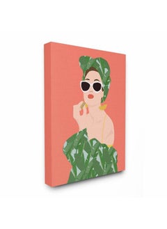 Stupell Industries Female Glamour in Tropical Fashion Lip Cosmetic Wall Art, 24x30, Pink  - Image 1