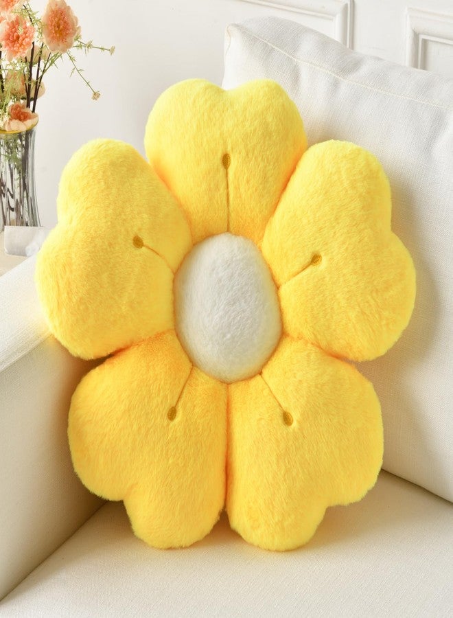 Ddliury Flower Pillow, Flower Shaped Pillow Decorative Throw Pillows for Bed Couch, Cute Daisy Pillow Dorm Decor Floor Seating Cushion (Yellow, 15 Inches) - Image 1
