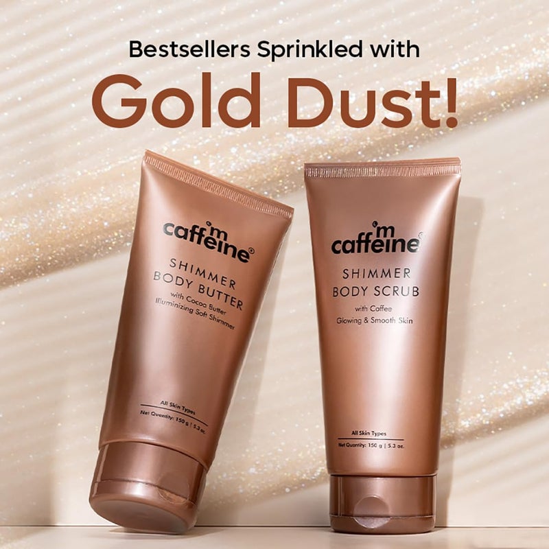 MCaffeine mCaffeine Shimmer Body Polishing Kit for women and men Shimmer Body Scrub with Coffee  Shimmer Body Butter with Cocoa Butter  For Illuminizing Soft Shimmer  Glowing Skin for men and women  - Image 2
