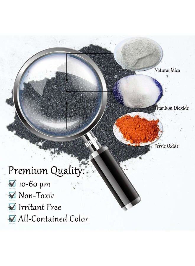 DecorRom Epoxy Resin Color Pigment - Huge 100g/3.5 Ounces Metallic Mica Powder for Epoxy Resin Art Coloring, Slime Making - Cosmetic Grade Resin Color Dye for Jewelry, Soap Making, Painting, Nails Art (Black) - Image 5