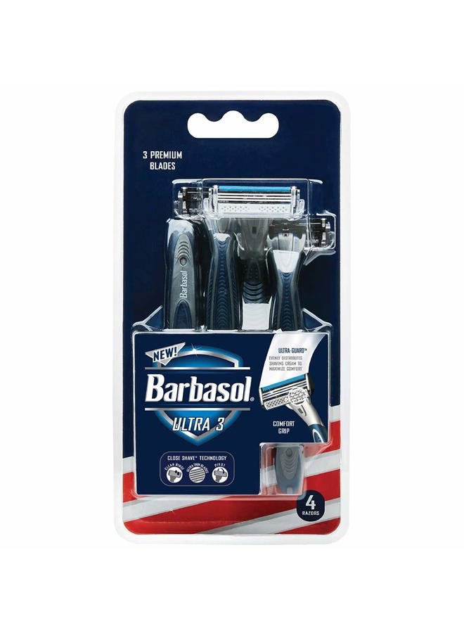 Barbasol Ultra 3 Premium Disposable Razor, 4 Count - Image 2