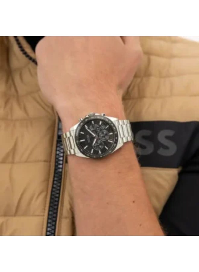 Hugo Boss 1514290 Men’s Stainless Steel Watch – Black Dial, Silver Metal Strap | 41mm Circular Case | Quartz Movement | 50M Water Resistant - Image 3