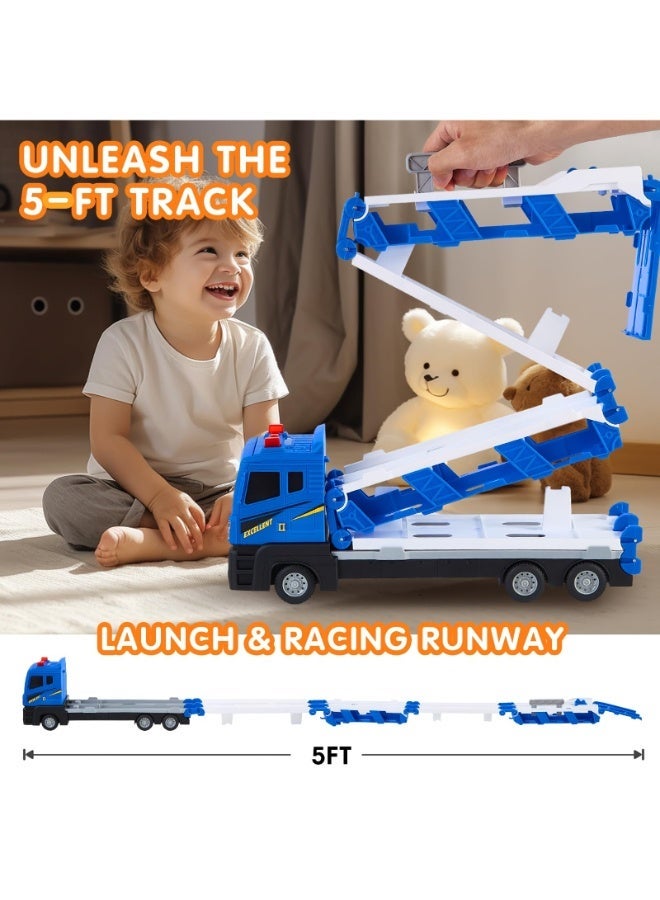 TOY GARDEN 64-Inch Catapult Race Track with 4 Die-Cast Cars – Foldable Truck Toy Set with Storage – Racing Toy for Boys & Girls Ages 3+ - Image 4