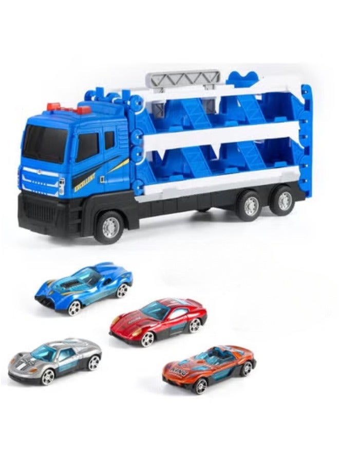 TOY GARDEN 64-Inch Catapult Race Track with 4 Die-Cast Cars – Foldable Truck Toy Set with Storage – Racing Toy for Boys & Girls Ages 3+ - Image 2