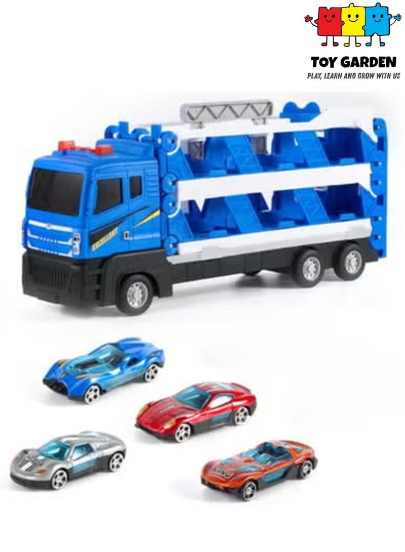 TOY GARDEN 64-Inch Catapult Race Track with 4 Die-Cast Cars – Foldable Truck Toy Set with Storage – Racing Toy for Boys & Girls Ages 3+ - Image 1
