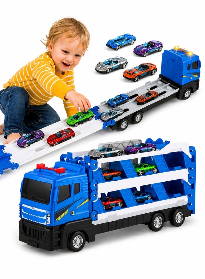 TOY GARDEN 64-Inch Catapult Race Track with 4 Die-Cast Cars – Foldable Truck Toy Set with Storage – Racing Toy for Boys & Girls Ages 3+ - Image 1