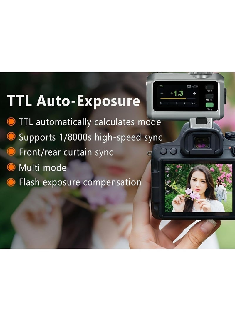 Godox Godox iT30Pro S TTL Flash for Sony, Godox IT30 Pro S Camera Flash,iT30ProS 2.4G HSS 1/8000s, Full-Color Touchscreen,Compatible with a7IV a9III a7III a7CII a6000 a7C a7SIII ZV-E10 II a6500 (Silver) - Image 3