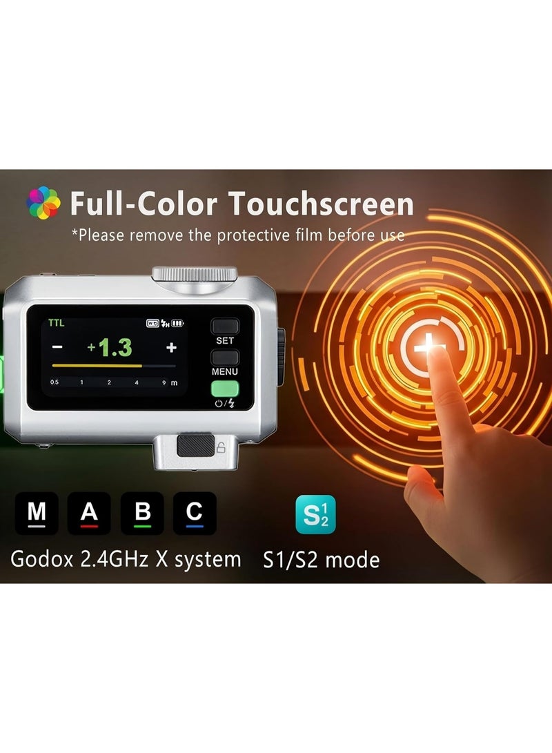 Godox Godox iT30Pro S TTL Flash for Sony, Godox IT30 Pro S Camera Flash,iT30ProS 2.4G HSS 1/8000s, Full-Color Touchscreen,Compatible with a7IV a9III a7III a7CII a6000 a7C a7SIII ZV-E10 II a6500 (Silver) - Image 4
