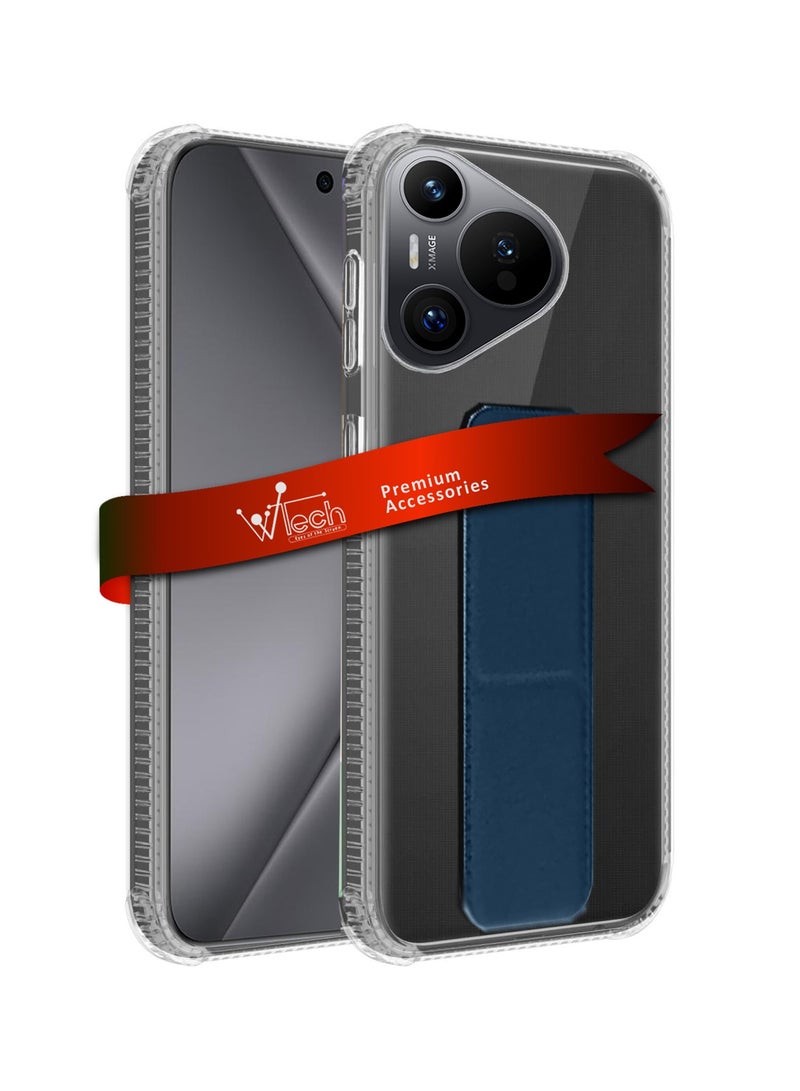 Wtech TPU Hand Grip Air Pillow Case Cover For Huawei Pura 70 Pro / Pura 70 Pro+ / Pura 70 Pro Plus 5G 2024 Clear/Navy Blue