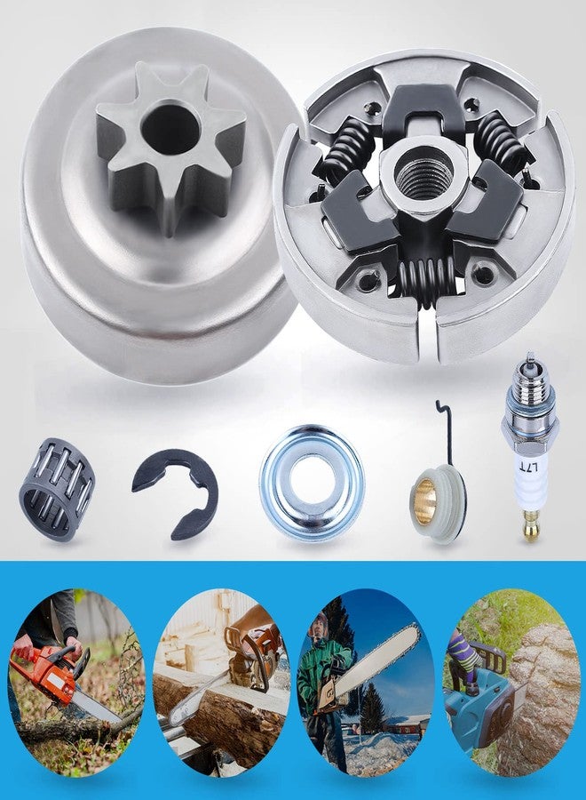 Adefol Chainsaw 3/8" 7 Teeth Clutch and Sprocket Precision Design for Stihl MS310 MS390 029 039 Replacement Parts with Needle Bearing Washer E-Clip Worm Gear for 1125 160 2002, 1125 640 2000 - Image 3