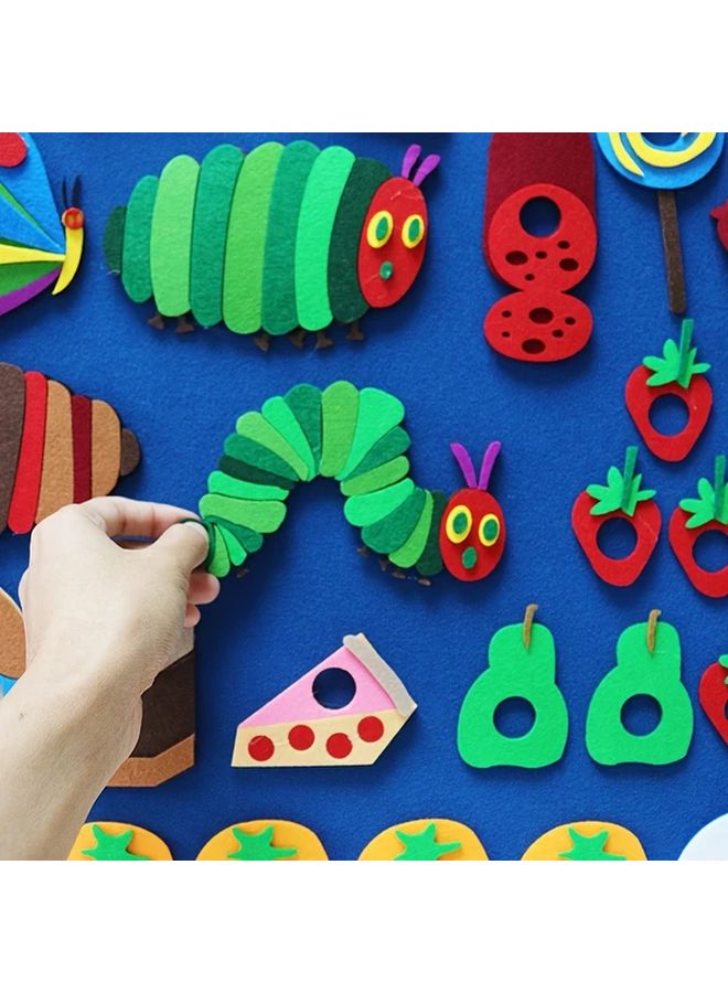 35Pcs Felt The Very Hungry Caterpillar Play Set With Storage Bag For Storytelling - Image 1