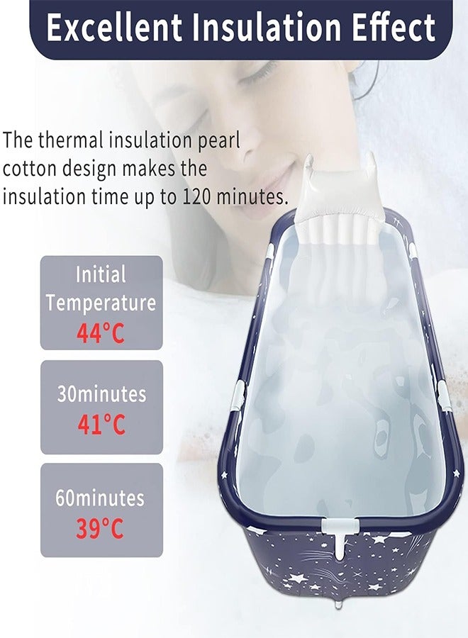 Folding Soaking Bathing Tub ,Portable Bath， Freestanding Soaking Bathing Tubfor Shower Stall, Separate Family Bathroom SPA Tub,for Home Hot & Ice Baths (B-120cm/47inch) - Image 4