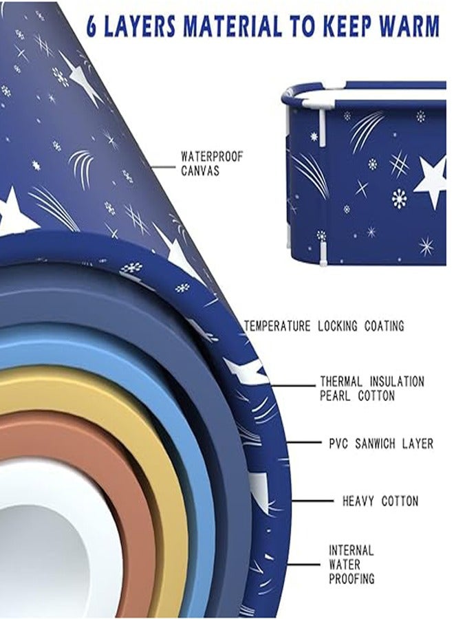 Folding Soaking Bathing Tub ,Portable Bath， Freestanding Soaking Bathing Tubfor Shower Stall, Separate Family Bathroom SPA Tub,for Home Hot & Ice Baths (B-120cm/47inch) - Image 3