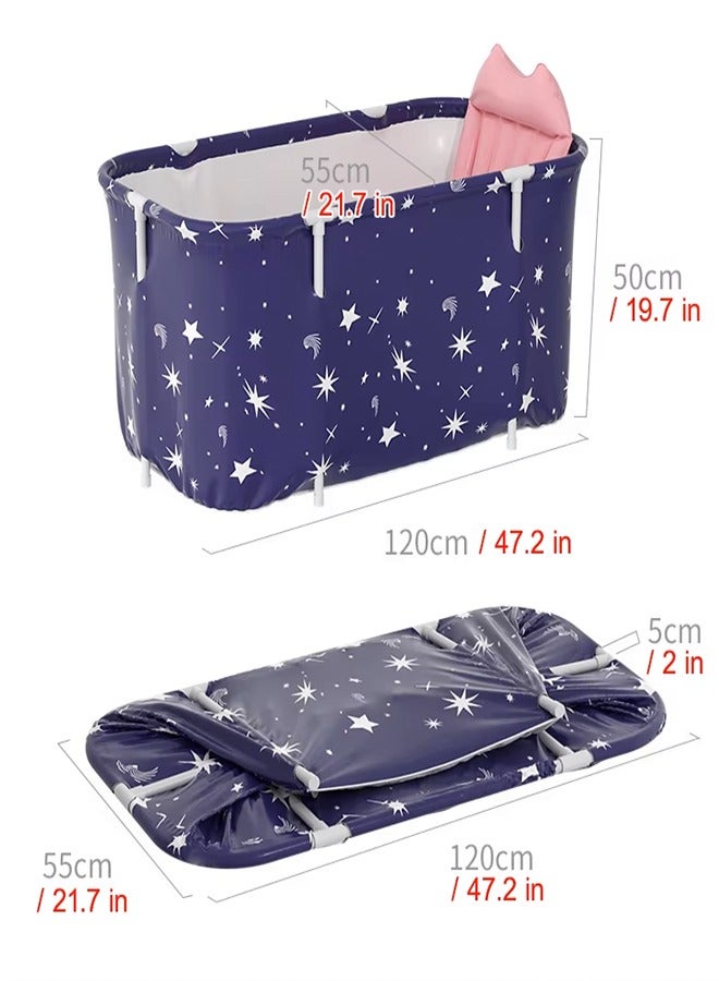 Folding Soaking Bathing Tub ,Portable Bath， Freestanding Soaking Bathing Tubfor Shower Stall, Separate Family Bathroom SPA Tub,for Home Hot & Ice Baths (B-120cm/47inch) - Image 2