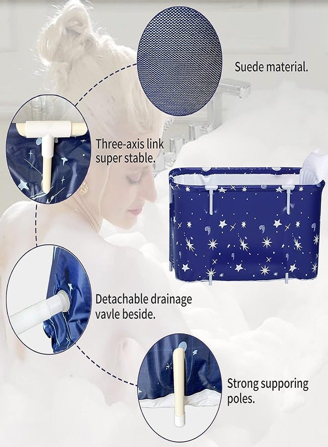 Folding Soaking Bathing Tub ,Portable Bath， Freestanding Soaking Bathing Tubfor Shower Stall, Separate Family Bathroom SPA Tub,for Home Hot & Ice Baths (B-120cm/47inch) - Image 5