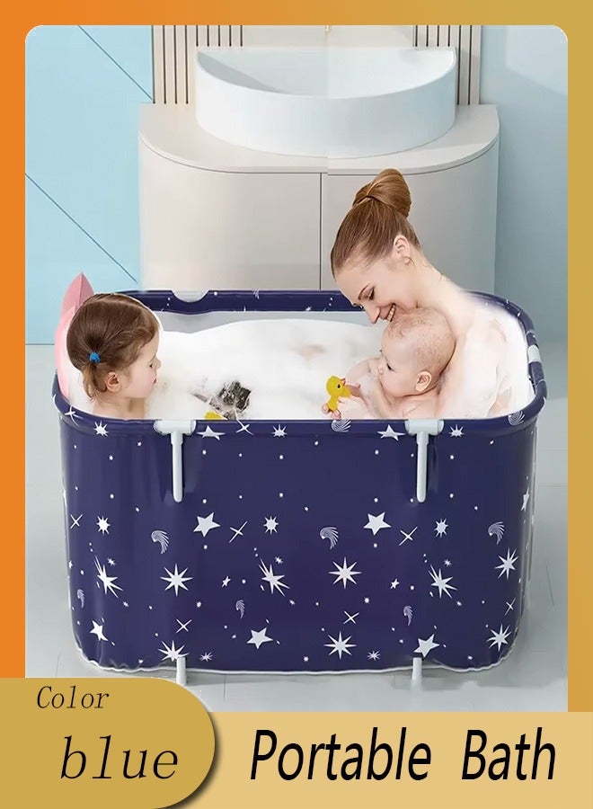 Folding Soaking Bathing Tub ,Portable Bath， Freestanding Soaking Bathing Tubfor Shower Stall, Separate Family Bathroom SPA Tub,for Home Hot & Ice Baths (B-120cm/47inch) - Image 1