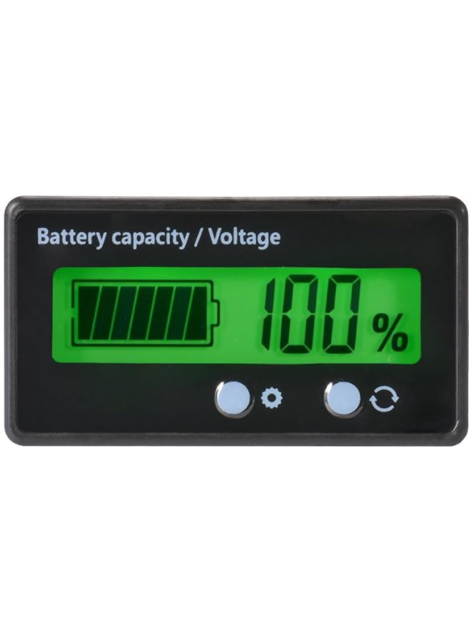 جهاز قياس سعة بطارية LCD، مؤشر حالة بطارية الرصاص الحمضية المقاوم للماء 12 فولت/24 فولت/36 فولت/48 فولت، جهاز اختبار سعة بطارية الليثيوم، مقياس الجهد، شاشة إضاءة خلفية خضراء لبطارية السيارة - Image 1