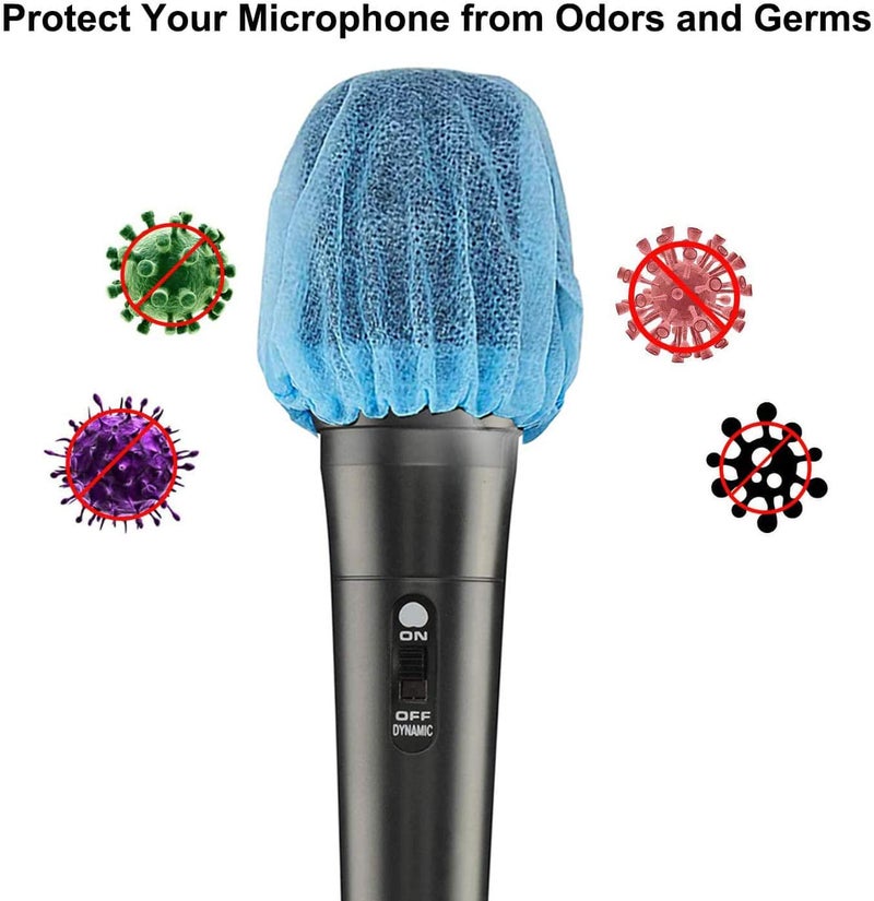 TENGYES 200 PCS (100 Pack) Microphone Hygiene Covers Disposable Non-woven Handheld Mic Mike Cover Windscreen Protective Cap for KTV Karaoke Recording Room Stage Performance (multicolored) - Image 5