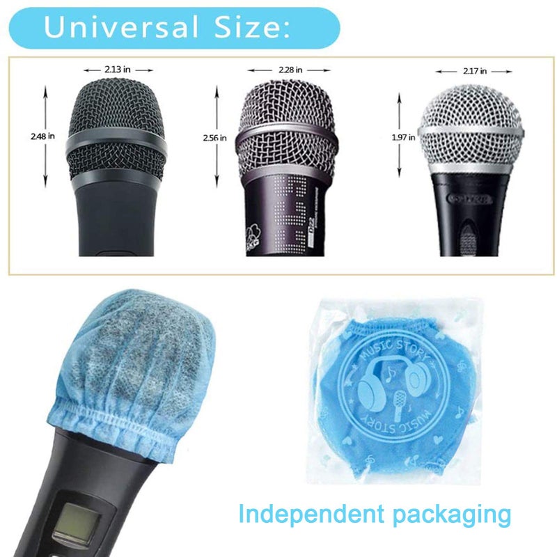 TENGYES 200 PCS (100 Pack) Microphone Hygiene Covers Disposable Non-woven Handheld Mic Mike Cover Windscreen Protective Cap for KTV Karaoke Recording Room Stage Performance (multicolored) - Image 4