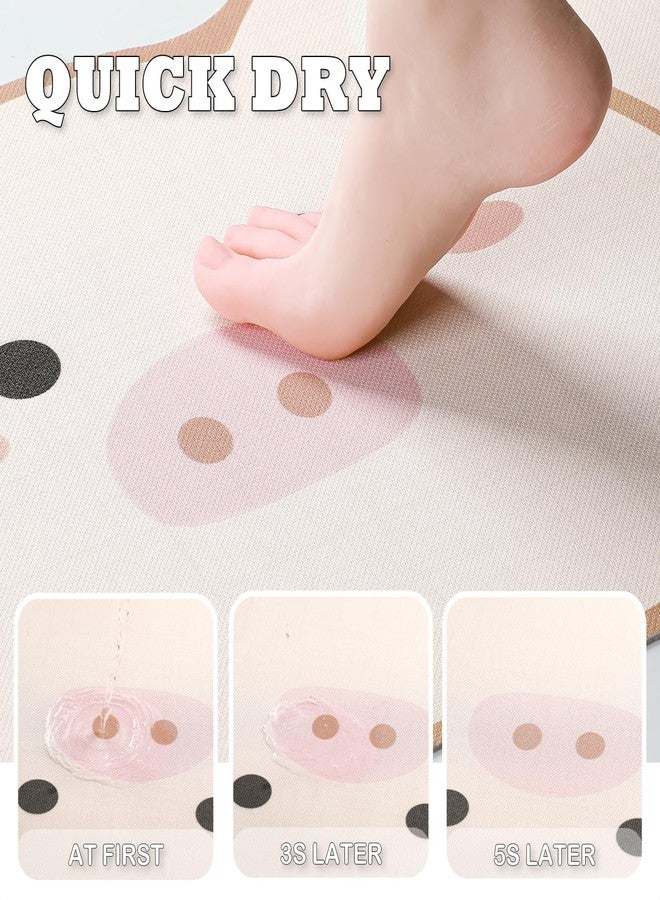 Tyrafry Cute Animals Bath Mat, Quick Dry and Absorbent Microfiber Bath Rug, Non-Slip Rug with Rubber Backing, Modern Floor Mat for Bathroom, Shower, Sink Side, Pink, 17"x25" - Image 4