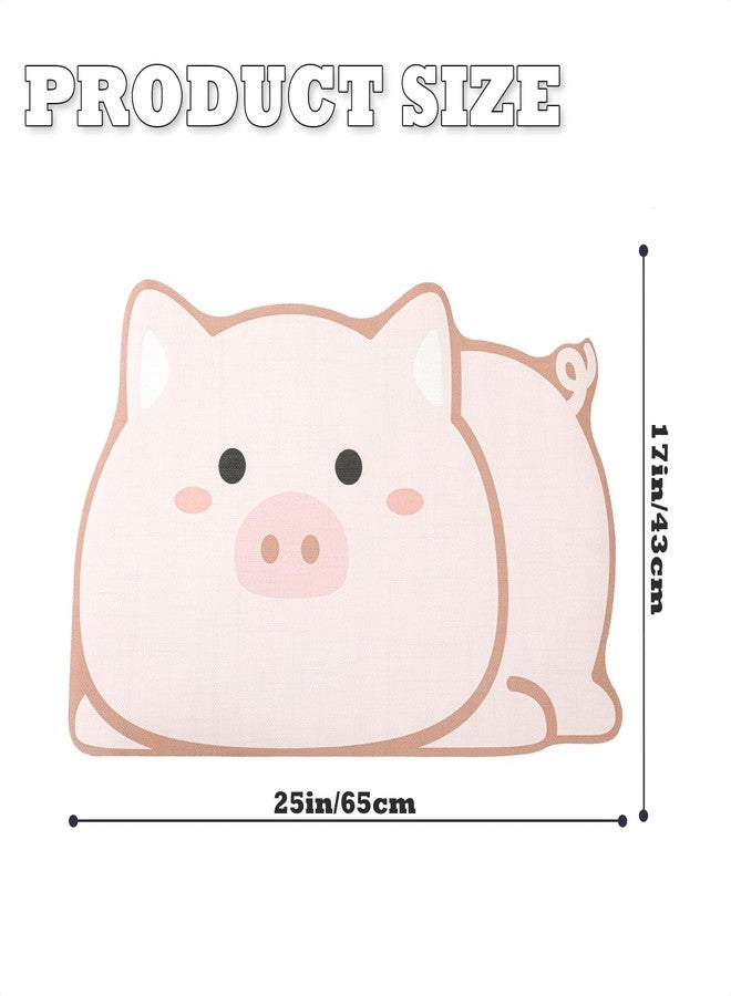 Tyrafry Cute Animals Bath Mat, Quick Dry and Absorbent Microfiber Bath Rug, Non-Slip Rug with Rubber Backing, Modern Floor Mat for Bathroom, Shower, Sink Side, Pink, 17"x25" - Image 3