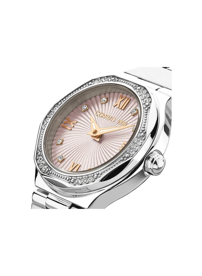 شيروتي 1881 Women's Round Shape Stainless Steel Band Analog Wrist Watch 26 mm - Grey Dial - CIWLH2225303