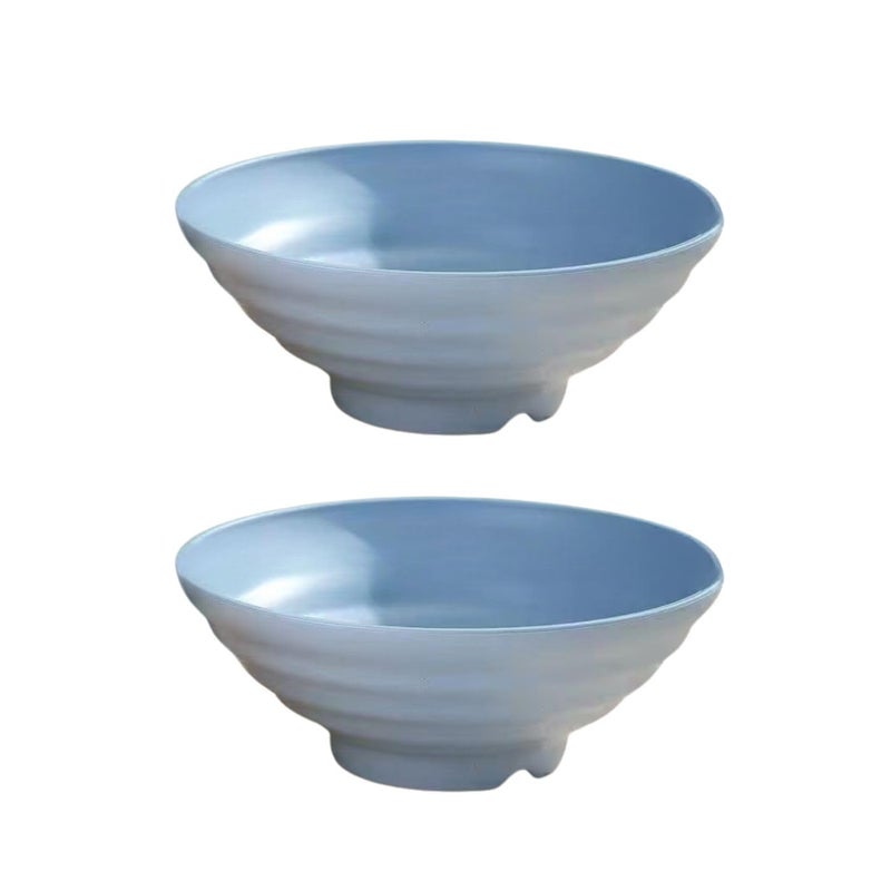 DANSR DANSR JapaneseStyle Unbreakable Bowl for Rice Bowl Salad Bowl BPA Free Suitable for Families with Multiple People Multiple Colours Gatherings Parties Restaurants Serving 19 CM_Blue_2 Pcs  - Image 1